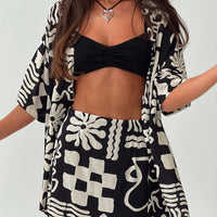 Caraliia Mini Skirt Black / Cream