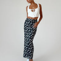 Knox Maxi Skirt Black Floral