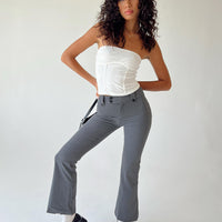 Yianna Low Waist Flare Pants Grey