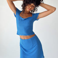 Lavender Time Mini Skirt Blue