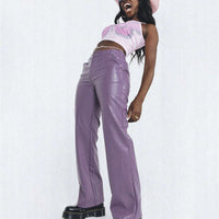 Ashlea PU Pants Purple