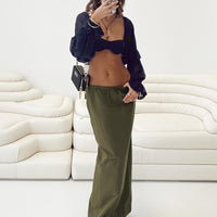 Geneve Maxi Skirt Olive Green