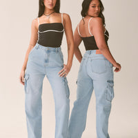 Belgrove Cargo Jeans Mid Wash Denim