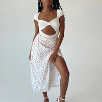 Mabel Midi Skirt White Floral