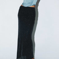 Harriette Maxi Skirt Black Lurex