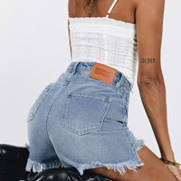 Kalynda Denim Shorts Mid Wash Blue