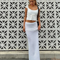 Belle Knit Maxi Skirt White