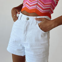 Laurena Denim Shorts White