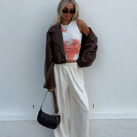 Louis Linen Blend Pants White Petite