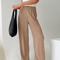 Brenda Linen Blend Pants Beige