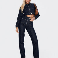 Stallion High Rise Straight Leg Jeans Indigo
