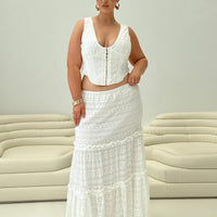 Buttacupe Lace Maxi Skirt White Curve