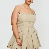 Alinzia Eyelet Skort Beige Curve