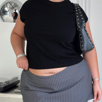 Can't Sleep Skort Charcoal Stripe Curve