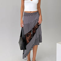 Midnight Memories Asymmetrical Midi Skirt Black Multi