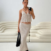 Chickadee Maxi Skirt Cream Floral