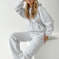 Princess Polly Straight Leg Track Pants Text Grey Marle