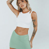 Courtney Low Waist Mini Skirt Green