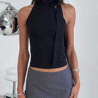 Can't Sleep Skort Charcoal Stripe Tall