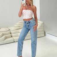 Holly Asymmetric Straight Leg Jean Light Wash Tall