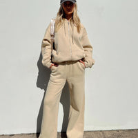 Kaiden Straight Leg Track Pant Beige