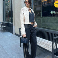 Top Model Low Rise Straight Leg Jeans Charcoal