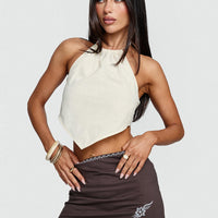 Lonely Hearts Mini Skirt Brown