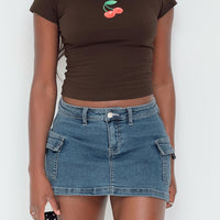 Grishea Low Rise Denim Skirt