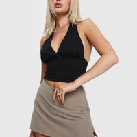 Gigi Skort Beige Pinstripe Tall
