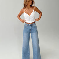 Colemane Mid Rise Flared Jeans Angel Blue