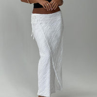Ring Her Up Lace Wrap Maxi Skirt White