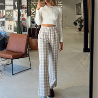 Archer Pants Beige Plaid