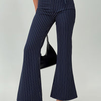 No One Low Waist Pinstripe Pants Navy