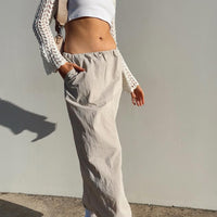 Crosswalk Maxi Skirt Beige