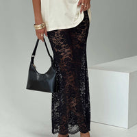 Lombardio Lace Maxi Skirt Black Petite