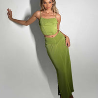 Topakas Plisse Maxi Skirt Green