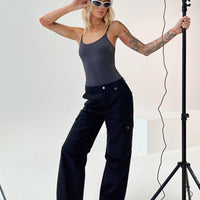 Fallout Mid Rise Cargo Pants Black Tall