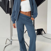 Skiller Side Stripe Track Pants Navy