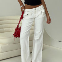 Benicale Low Rise Cargo Pants White