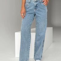 Tami Cargo Jeans Mid Wash Denim