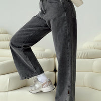 Riri Wide Leg Jeans Washed Black