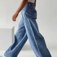 Naylor Mid Rise Wide Leg Jeans Light Blue Wash