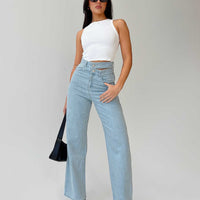 Bansley Double Waistband Jeans Light Denim