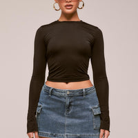 Grishea Low Rise Denim Skirt