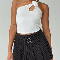 Vyola Mini Skirt Black Pinstripe