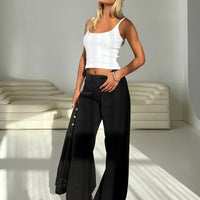Summits Flared Track Pants Washed Black