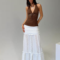 Emanuella Lace Maxi Skirt White