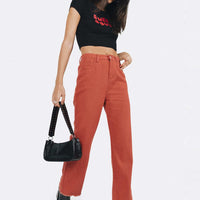 Kalinda Denim Jeans Red