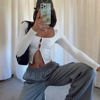 Lista Elastic Pocket Pants Grey Pinstripe