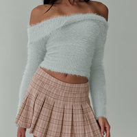 Closer To You Low Waist Mini Skirt Brown Check
